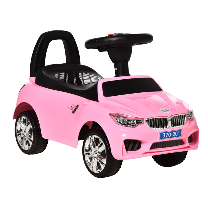 Porteur enfant voiture 18-36 mois assise coffre effets lumineux sonores rose