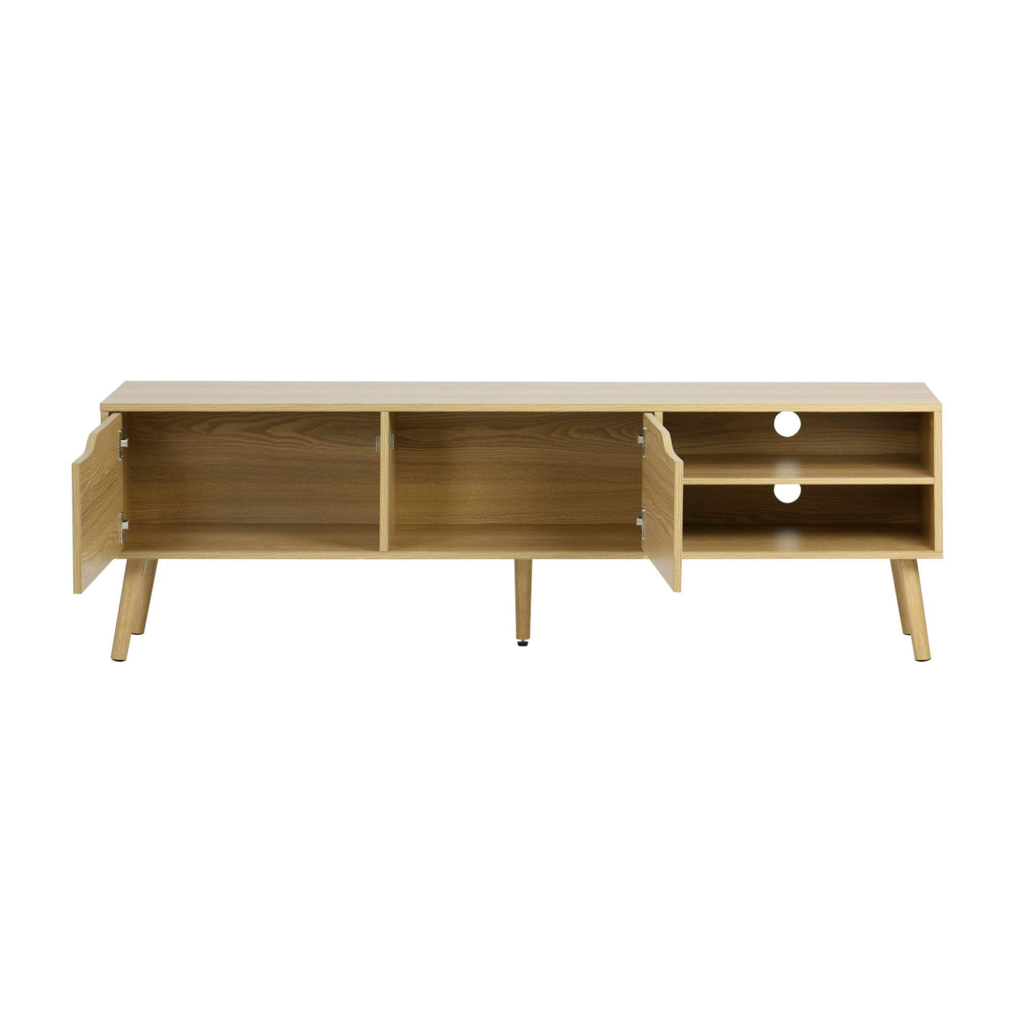 Meuble TV effet frêne. 2 portes. 1 étagère. 160cm