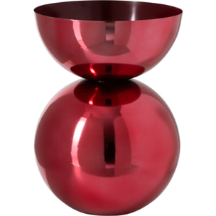 J-Line Vase brillant rond - métal - rouge Noël - large