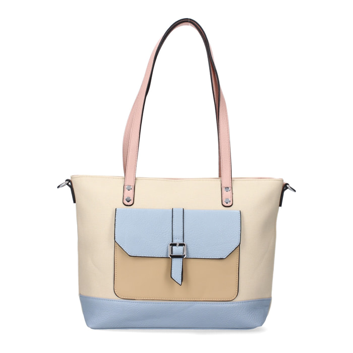 Bolso de hombro para Mujer, diseño moderno, Compartimento Principal con Cremallera, Bolsillo Frontal con boton de iman
