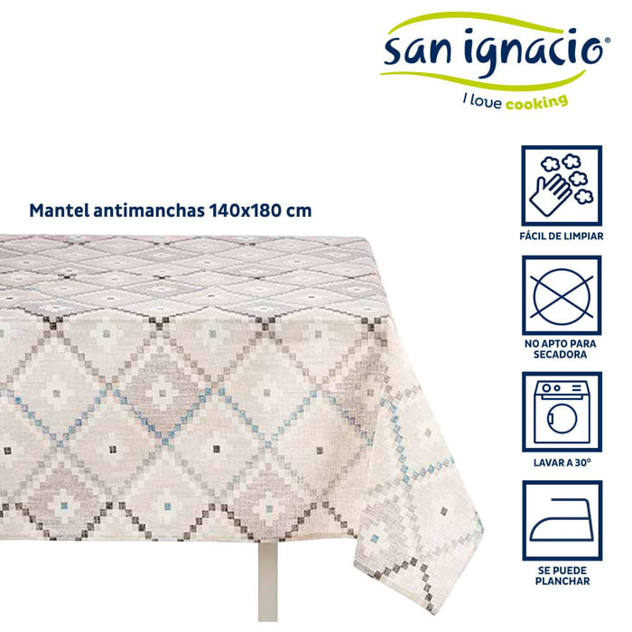 Mantel loneta antimanchas 140x180cm romb colección kinvara