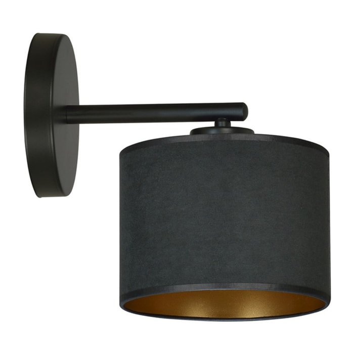 Lampada da parete Hilde in acciaio nero opaco