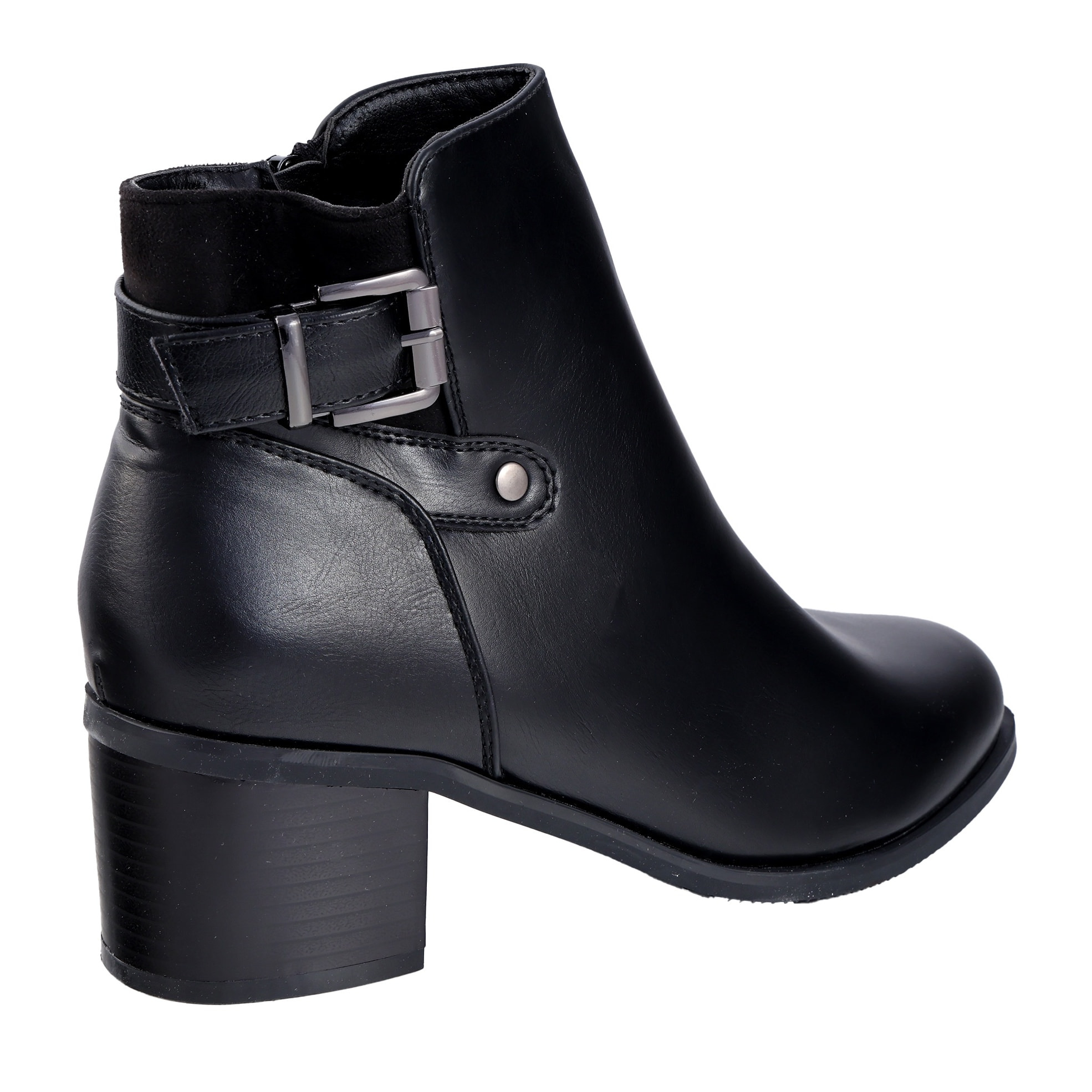 Tronchetti in simil pelle e fibbia laterale