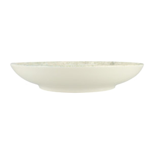 Lot de 6 assiettes creuses en porcelaine verte 21cm NATURA