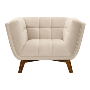 Fauteuil en velours beige - Mona