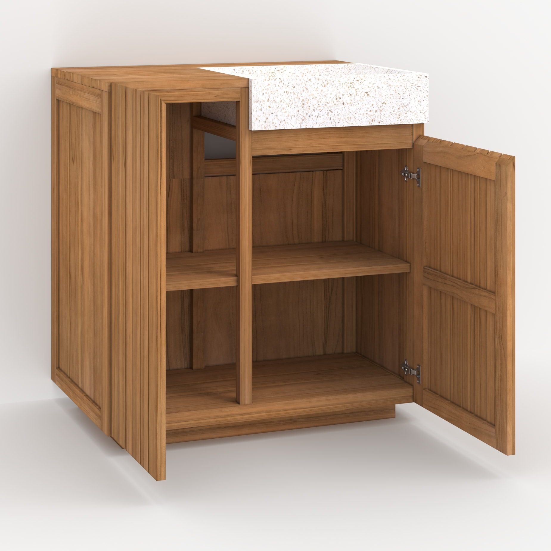 Meuble de salle de bain en bois avec vasque intégrée 80 cm - Noa