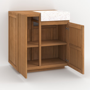 Meuble de salle de bain en bois avec vasque intégrée 80 cm - Noa