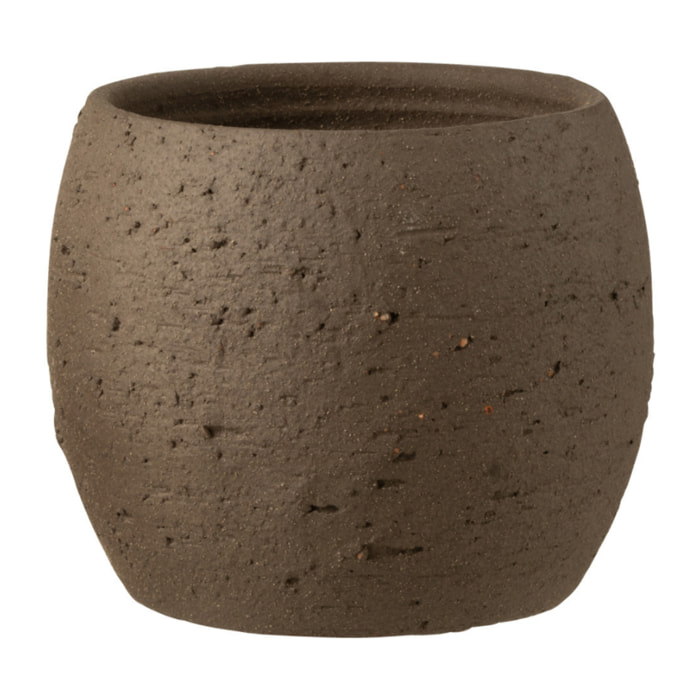 J-Line cache-pot Enya - céramique - marron - medium - Ø 20 cm