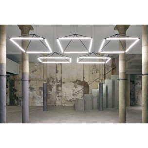 LEDS C4 Colgante Tubs 900mm LED 41 Blanco cálido - 3000K ON-OFF Negro 1791lm