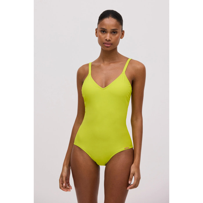 Costume da bagno snellente liscio blu