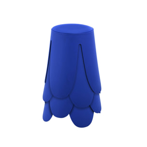 Set de 4 tabourets empilables simili cuir bleu. Niki Ø30 / 44 x H46cm