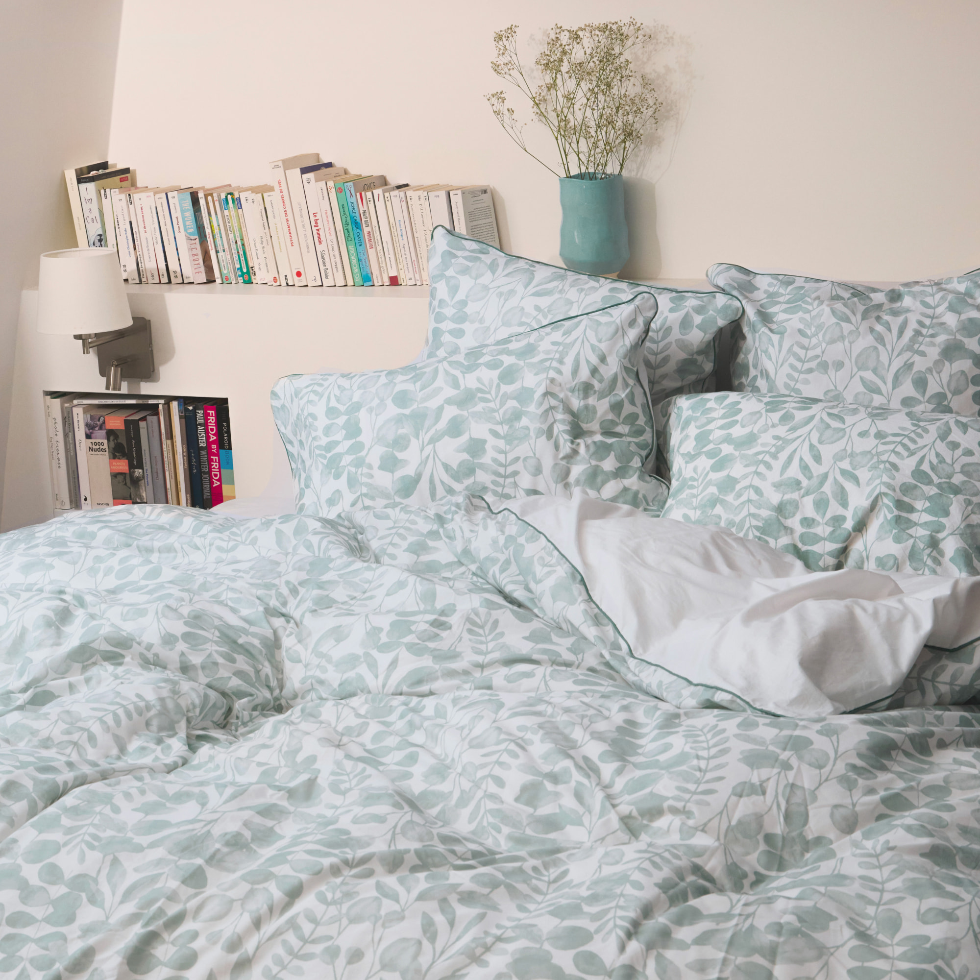 Housse de couette en percale de coton lavé, HERBIER