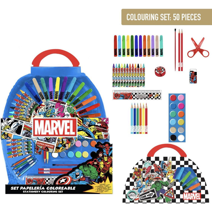 Set Papelería Coloreable 50 Piezas Avengers