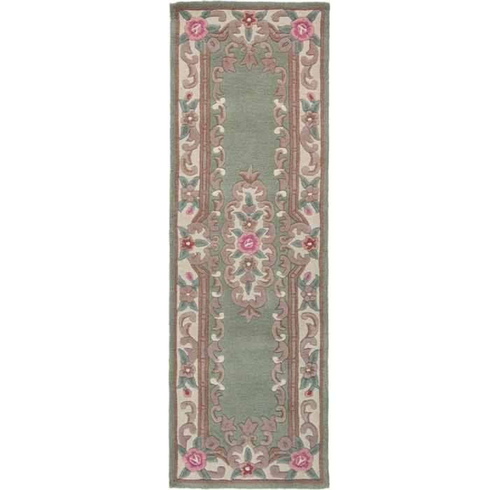 Tapis en laine de couloir AUBUSSON Vert