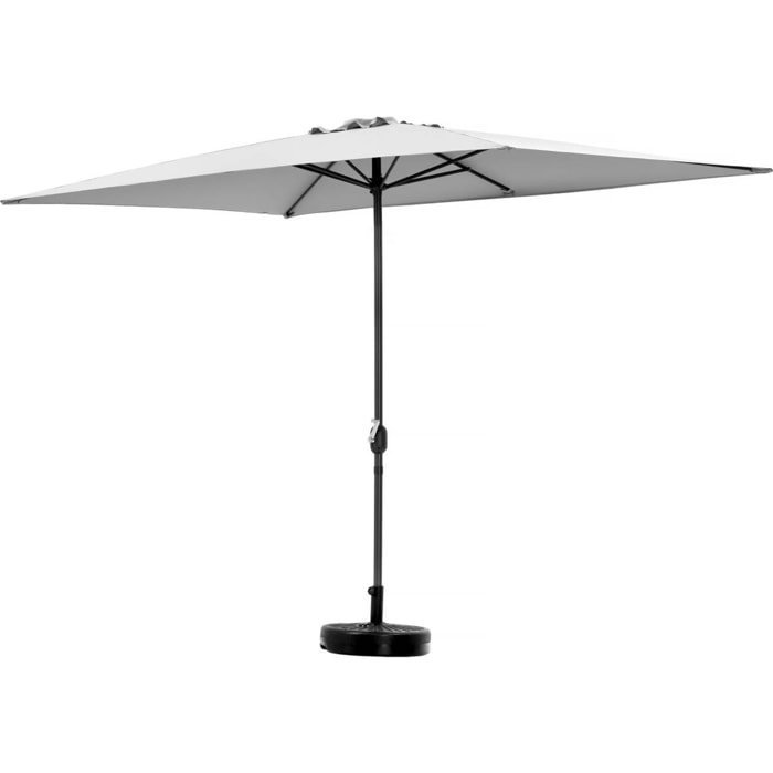 Parasol rectangulaire inclinable "Sol 2" - 2 x 3 m - Gris