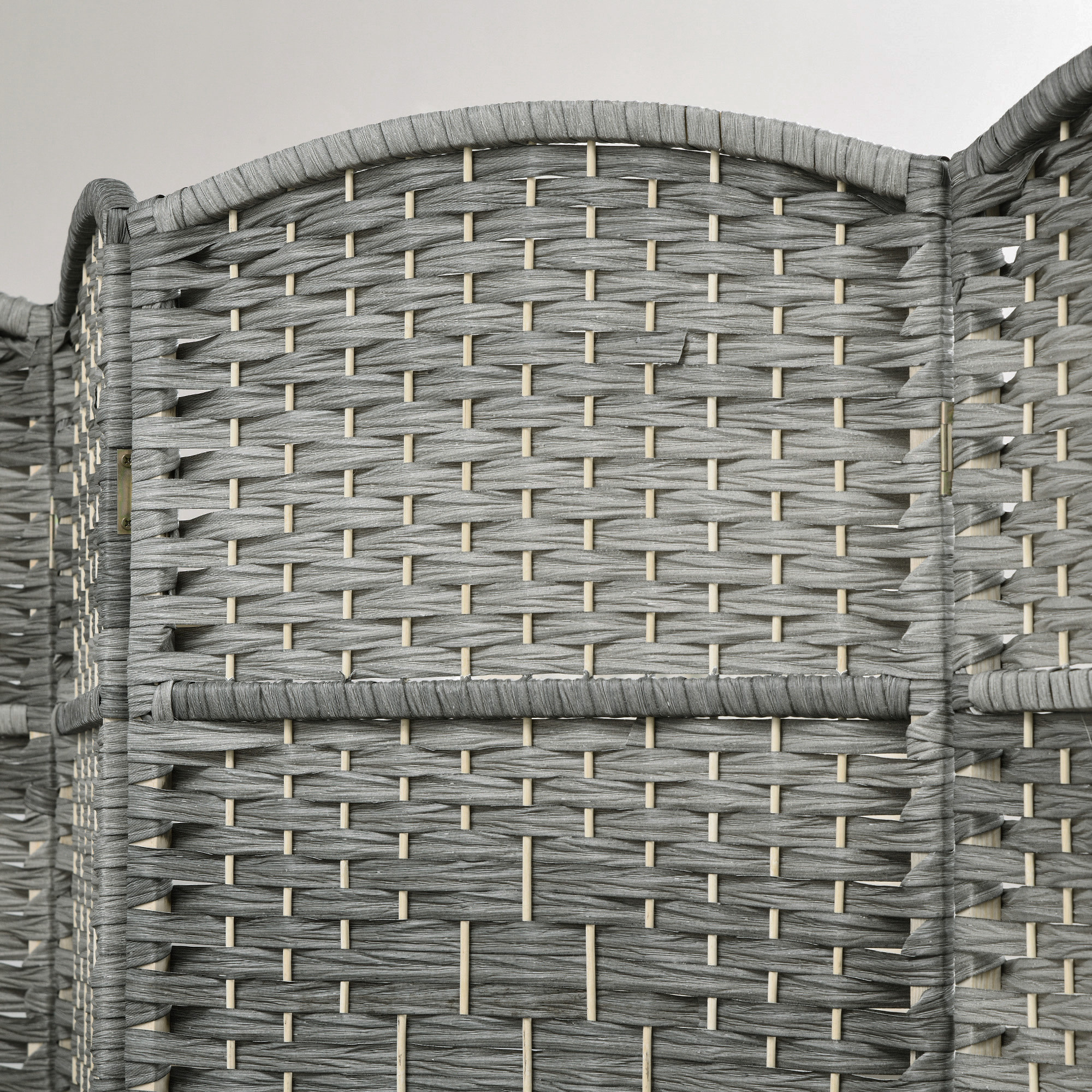 Separador de Ambientes de 6 Paneles Biombo Plegable 270x180 cm Pantalla de Privacidad de Polipropileno para Oficina Dormitorio Gris Mixto