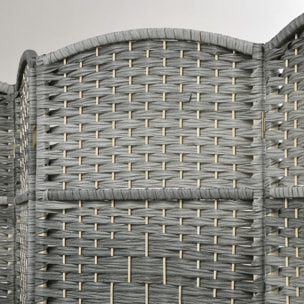 Separador de Ambientes de 6 Paneles Biombo Plegable 270x180 cm Pantalla de Privacidad de Polipropileno para Oficina Dormitorio Gris Mixto