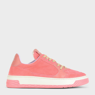 ZAPATILLA BAJA MUJER P02 DE ANTE Y PIEL BUBBLEGUM