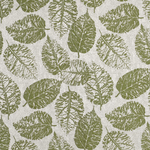 Rideau à Oeillets Motif Feuillage avec Relief - Vert Olive