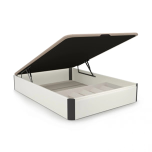 Canapé con zapatero 135x190 cm en blanco y grafito Luxury Plus 3D Blanco - Grafito