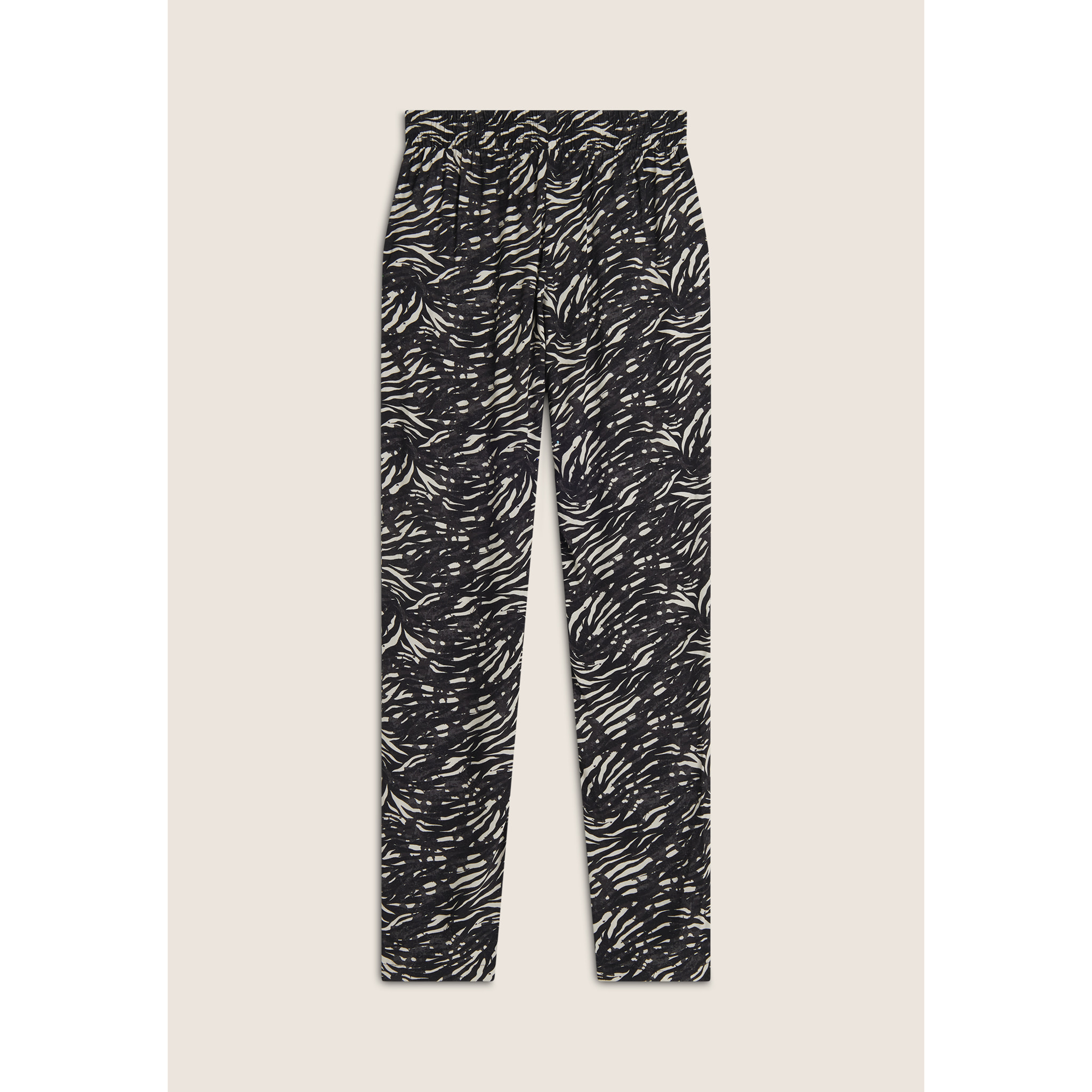 Pantaloni regular fit in viscosa animalier con gamba dritta