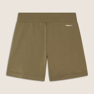 Pantaloni Shorts con paillettes e logo posteriore