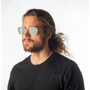 Gafas de sol PALO ALTO ATLANTA - Metal dorado / Plana verde