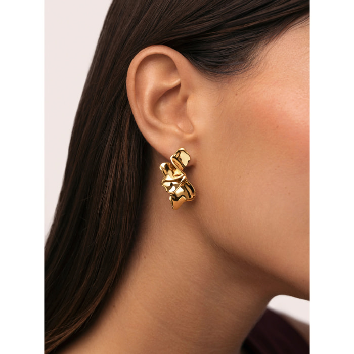 Pendientes Petal Acero Baño Oro