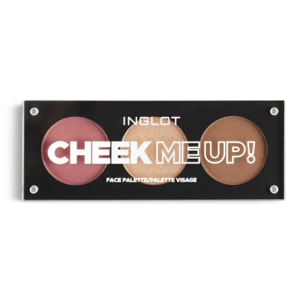 INGLOT CHEEK ME UP! Face Palette, Paleta de Contouring, Iluminador, Colorete, Un contorno perfecto, Ya combinados para que el look quede con las tonalidades que más se adaptan a tu piel, Bronceador + Iluminador + Rubor. 7Gr.