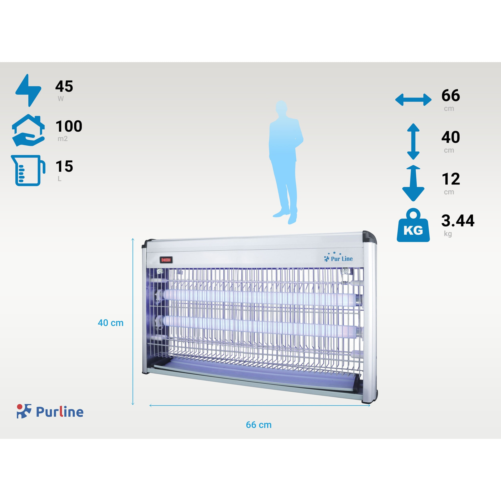 Mata insectos profesional 43W con luz ultravioleta ZZAP 40 PURLINE