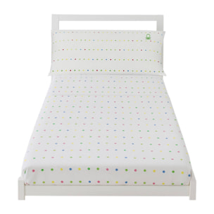 Set 3pc cama (sábana bajera 90x200+30cm + sábana encimera 160x240cm + funda almohada 45x110cm) rainbow Benetton