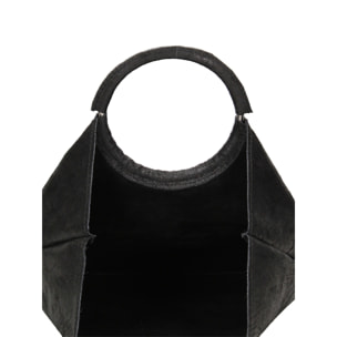 Borsa a mano da donna Made in Italy - Modello Velvet - 100% pelle scamosciata - 29.0 x 30.0 x 1.0 cm