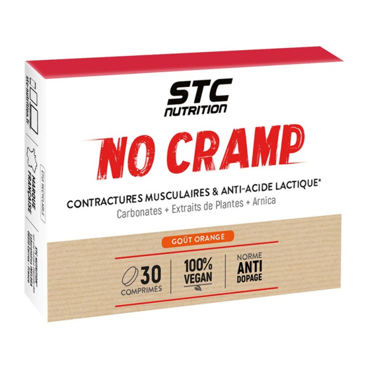 STC NUTRITION - No Cramp - Favorise la contraction musculaire - Anti-crampes & anti-acide lactique - Aide à lutter contre la fatigue - Sans Gluten - Marque Française - Cure 30 jours