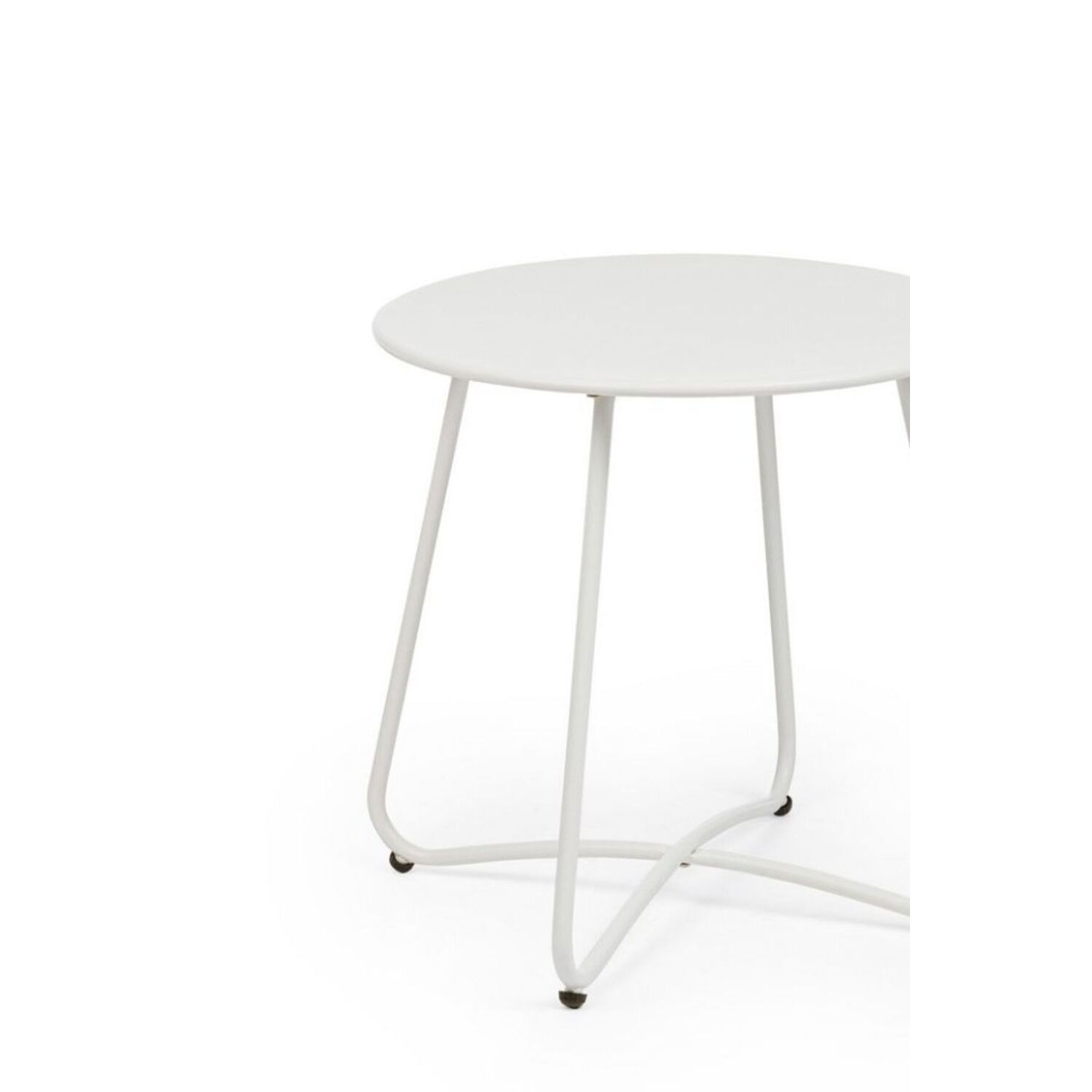 Tavolino rotondo AUSTIN in acciaio bianco