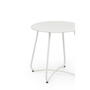 Tavolino rotondo AUSTIN in acciaio bianco
