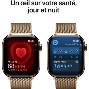 Montre connectée APPLE WATCH Serie 10 46mm Titane Or Loop Cellular