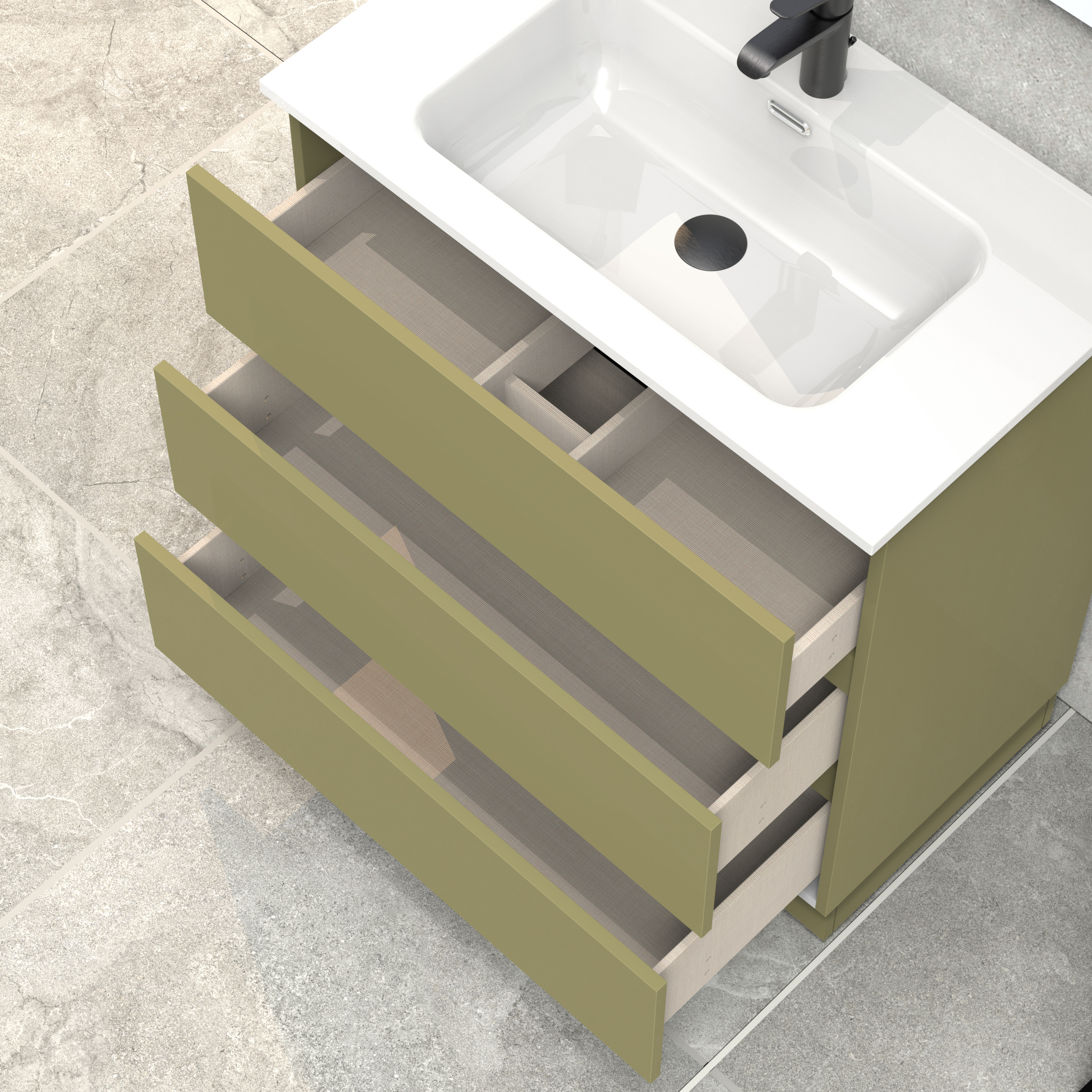 Ensemble de salle de bain IRONA 3C, 80cm, comprend lavabo et miroir