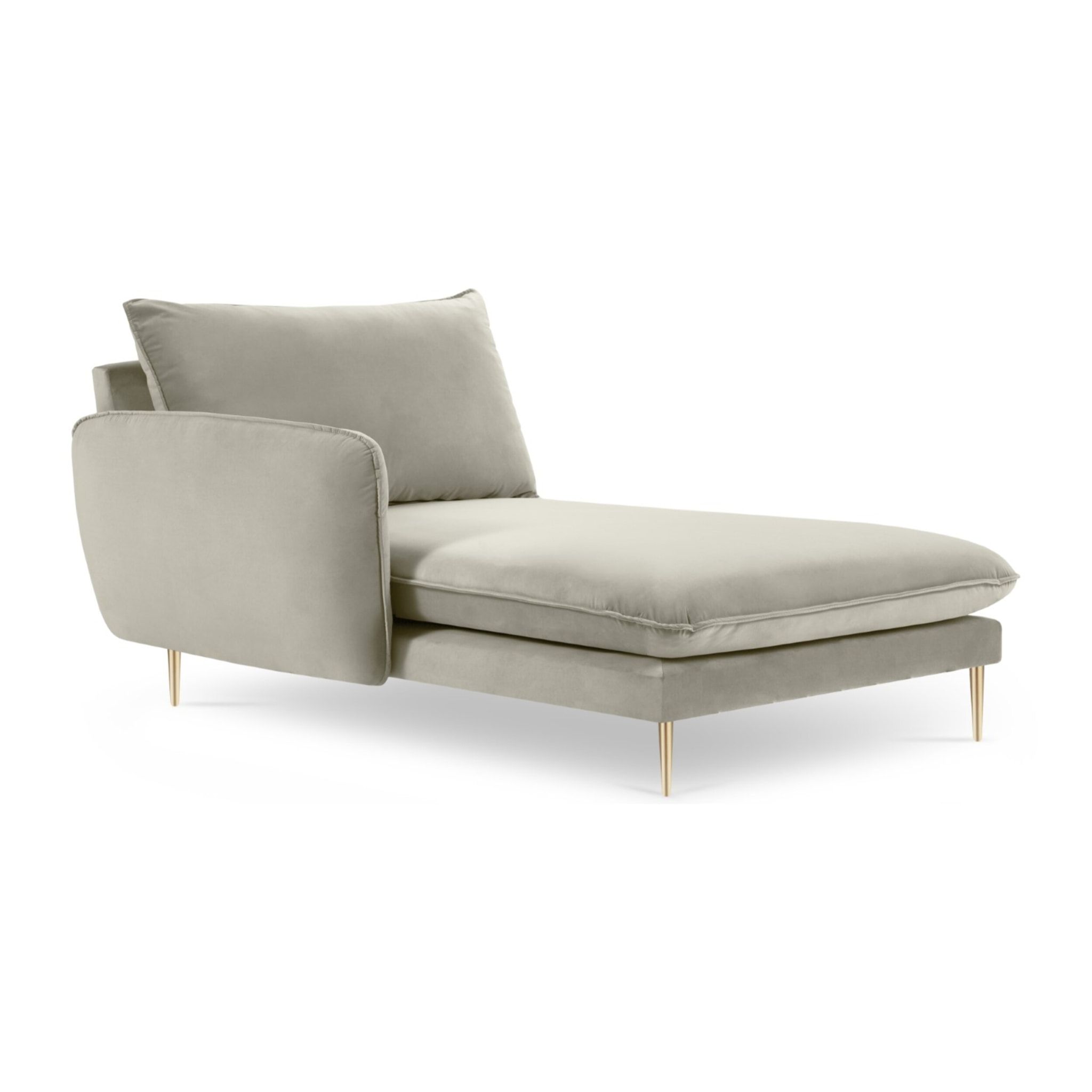 Méridienne gauche "Vienna" en velours beige