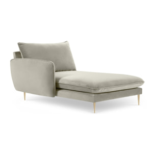 Méridienne gauche "Vienna" en velours beige