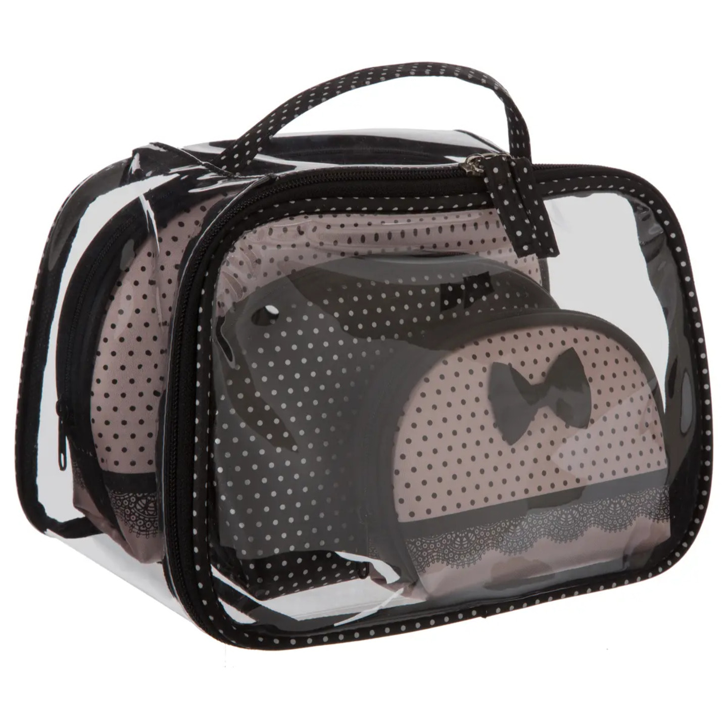 Set de 4 trousses toilettes rondes