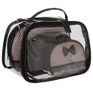 Set de 4 trousses toilettes rondes