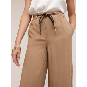 Motivi - Pantaloni palazzo misto lyocell - Beige