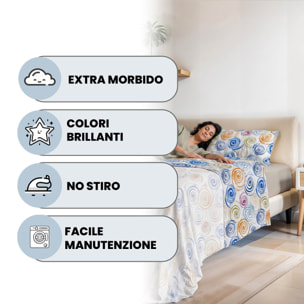 COMPLETO LETTO FASHION, 100% Microfibra, No Stiro - SPIRALS
