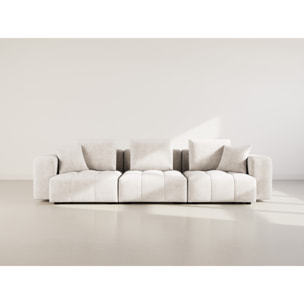 Colette - Canapé modulable 3 places en velours texturé - Beige