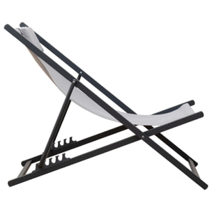 Lot de 2 chiliennes CYPRUS - textilène gris/structure anthracite