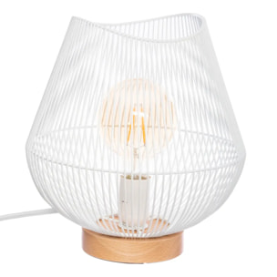 Lampe filaire "Jena" blanche - métal H28 cm