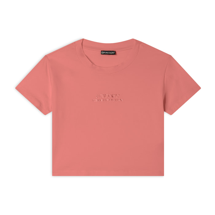 T-shirt cropped slim fit in jersey leggero