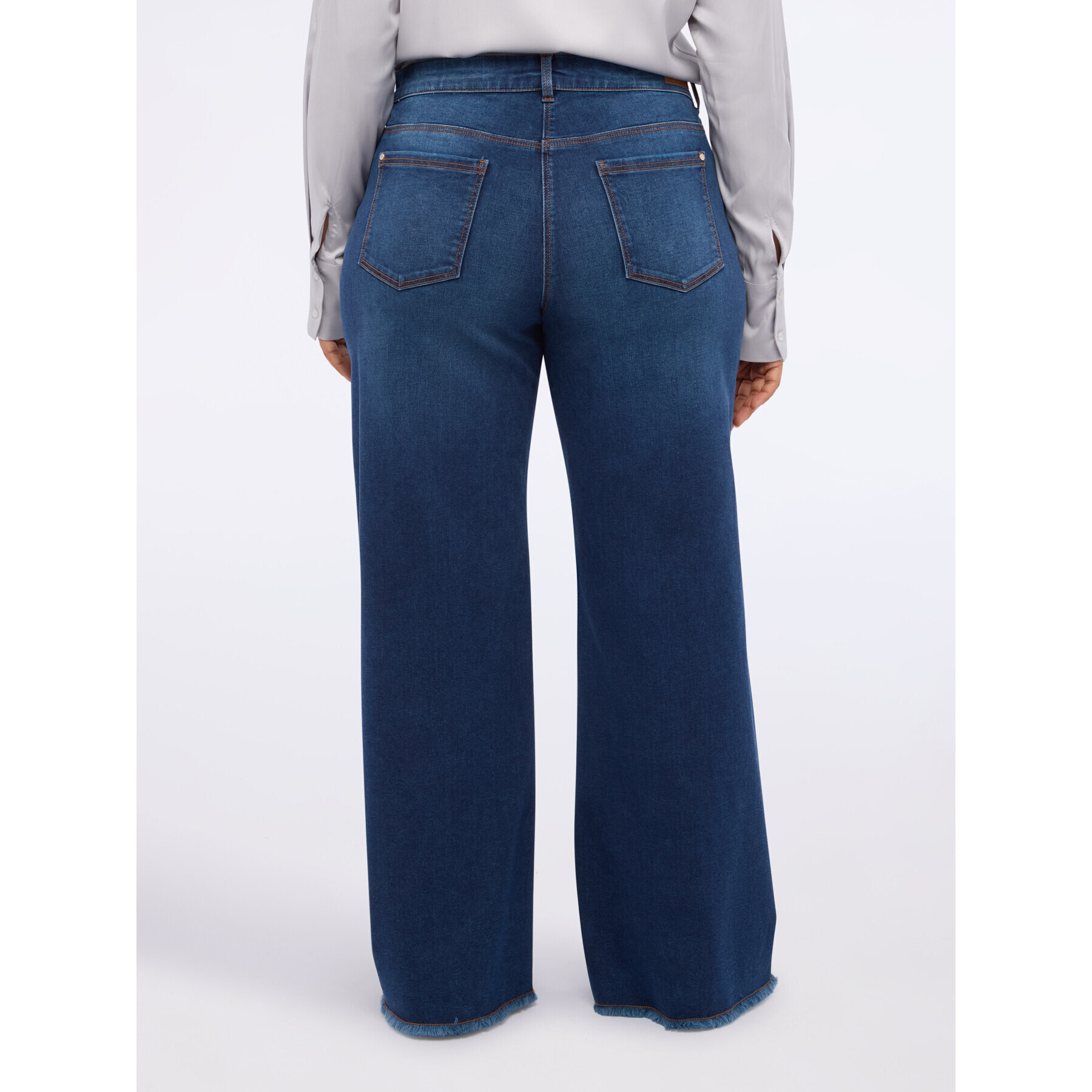 Fiorella Rubino - Jeans Wide Leg in denim con chiusura asimmetrica - Blu