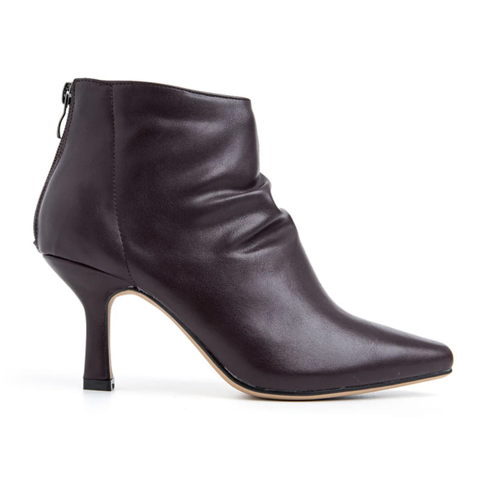 Tronchetto goffrato tacco 8 - BORDEAUX