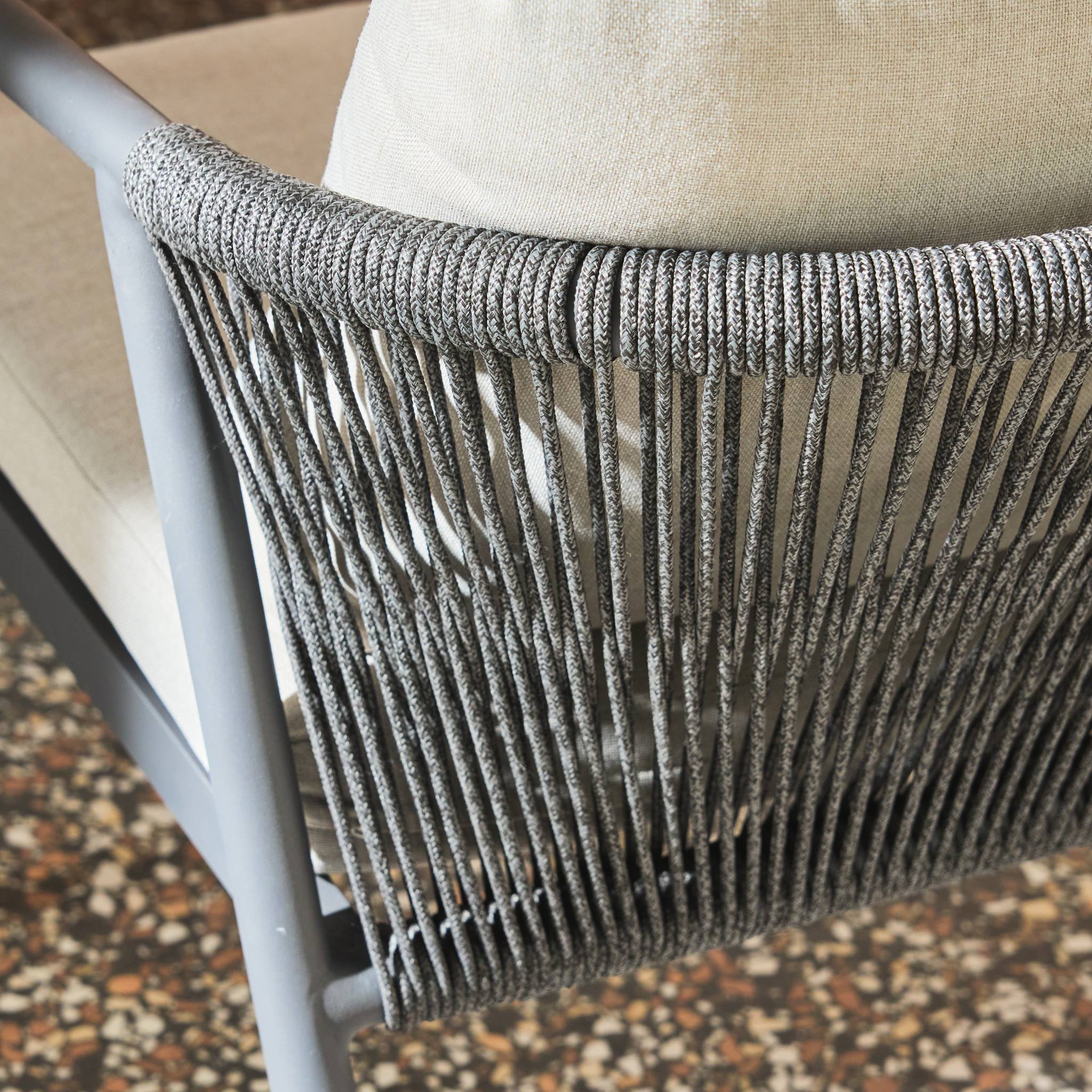 Salon de jardin aluminium et cordes 4 places KORAVA